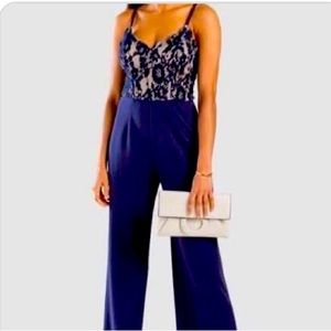 Francesca’s Collection - Navy & Lace Jumpsuit